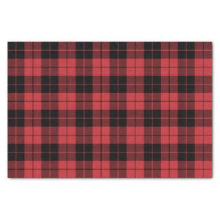 Plaid Pattern Dark Red and Black Tissue Paper