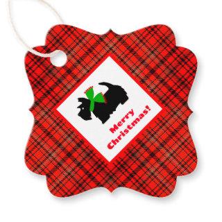 Plaid Scotty Dog Merry Christmas Gift Ideas Favor Tags