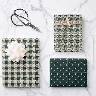Plaid Woodland Green and Tan Collection  Sheets