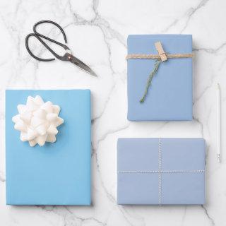 Plain Baby Carolina Steel Blue Shades 3 Tones  Sheets
