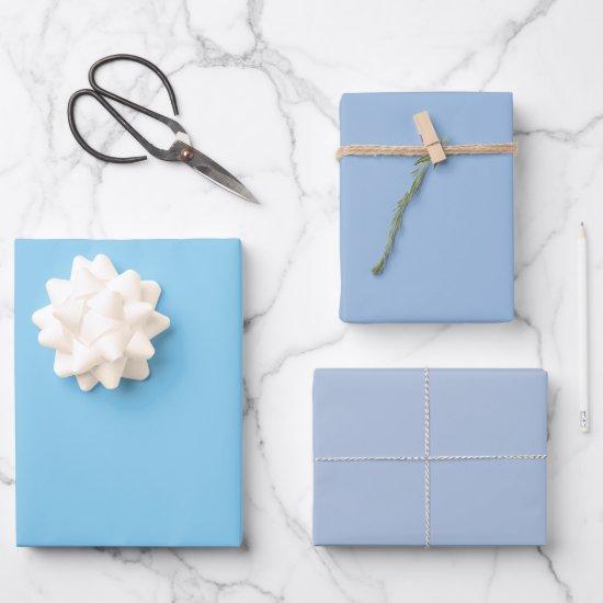 Plain Baby Carolina Steel Blue Shades 3 Tones  Sheets