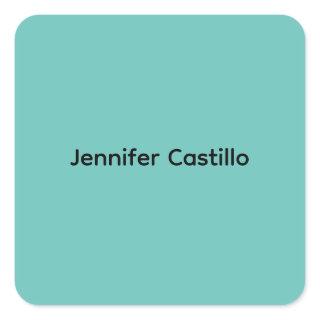 Plain Blue Black Minimalist Modern Square Sticker