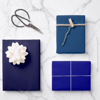 Plain Dark Midnight Navy Blue Shades 3 Tones  Sheets