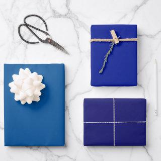 Plain Electric Royal Midnight Blue Shades 3 Tones  Sheets