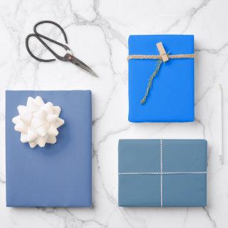 Plain Glaucous Azure Faith Blue Shades 3 Tones  Sheets