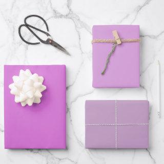 Plain Orchid Plum Lilac Purple Shades 3 Tones  Sheets