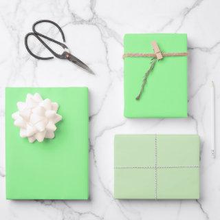 Plain Pale Mint Tea Green Shades 3 Tones  Sheets