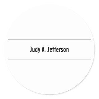 Plain Simple Classical Minimalist Classic Round Sticker