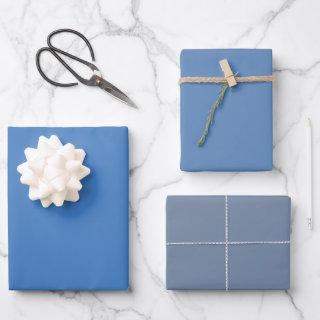 Plain Tufts Lake Shadow Blue Shades 3 Tones  Sheets