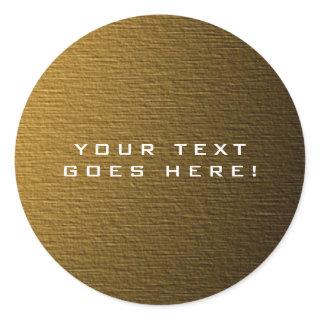 Plain Unique Special Gold Color Background Classic Round Sticker