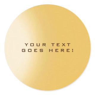 Plain Unique Special Gold Color Background Classic Round Sticker