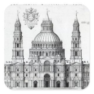 Plan for St. Peter's, Rome, 1539 Square Sticker
