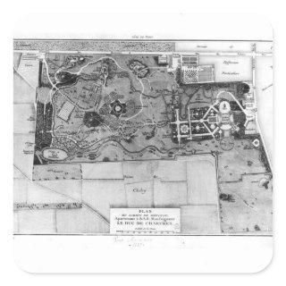 Plan of Parc Monceau in Paris Square Sticker