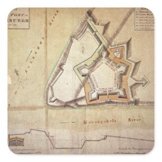 Plan of the New Fort at Pittsburgh Square Sticker