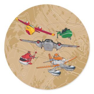 Planes Group Classic Round Sticker