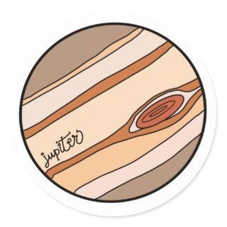 Planet Jupiter of the Solar System Classic Round Sticker