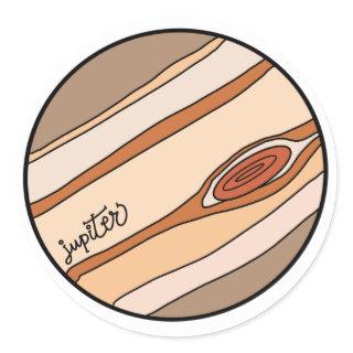 Planet Jupiter of the Solar System Classic Round Sticker