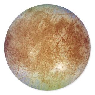 PLANET JUPITER'S MOON EUROPA (solar system) ~ Classic Round Sticker