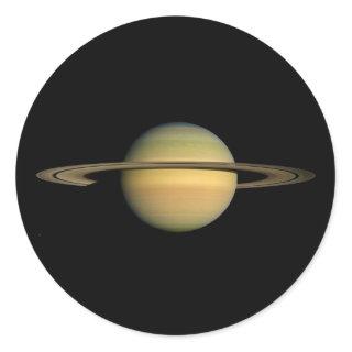 PLANET SATURN DURING EQUINOX (solar system) ~~ Classic Round Sticker
