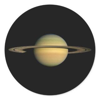 PLANET SATURN DURING EQUINOX (solar system) ~~ Classic Round Sticker