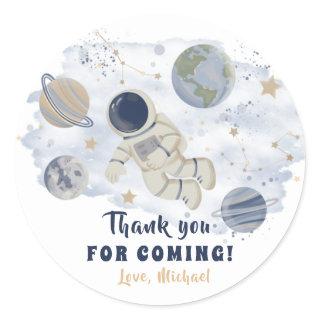 Planets Outer Space Galaxy Birthday Thank You  Classic Round Sticker