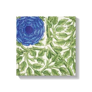 Plant with a blue flower (w/c on paper) canvas print