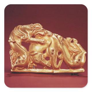 Plaque depicting a Griffin attacking a Horse Square Sticker
