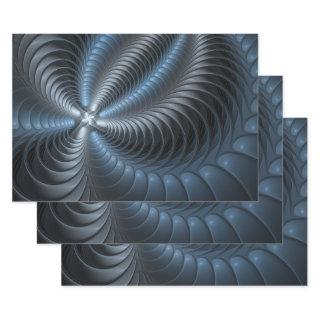 Plastic Blue Gray 3D Fractal Art Modern Abstract  Sheets