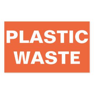 Plastic Waste Sign Rectangular Sticker