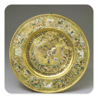 Plate owned by Tsar Alexei Mikhailovich Romanov Square Sticker