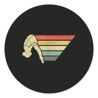 Platform Diver Springboard Diving Classic Round Sticker