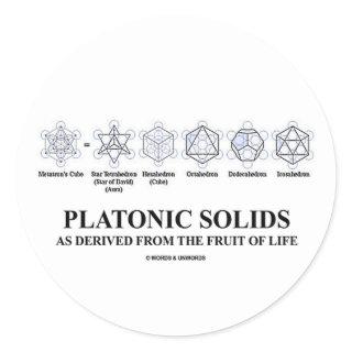 Platonic Solids As Derived From The Fruit Of Life Classic Round Sticker