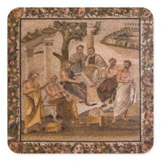Plato's Academy mosaic Square Sticker