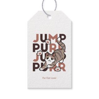 Playful Cat Jump Design - Jump Purr Pun Artwork Gift Tags