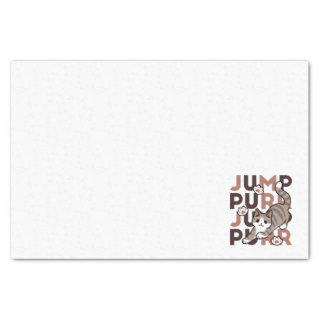 Playful Cat Jump Design - Jump Purr Pun Artwork Tissue Paper