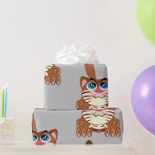 Playful Cat with Big Blue Eyes Fun Whimsical Kitty