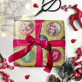 Playful Family Photo Collage Christmas Gold