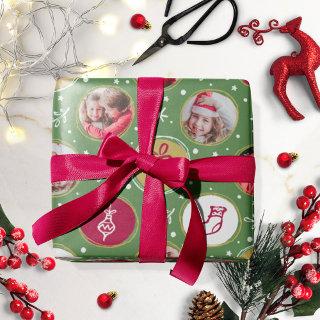 Playful Family Photo Collage Christmas Green
