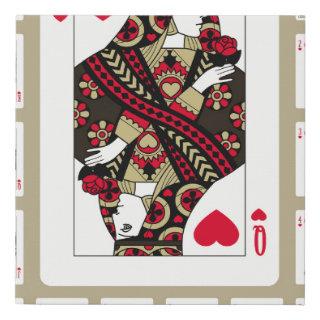 Playing cards of Hearts suit in vintage style. Ori Faux Canvas Print