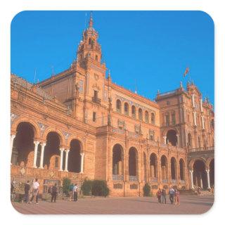 Plaza de Espana in Seville, Spain. Square Sticker