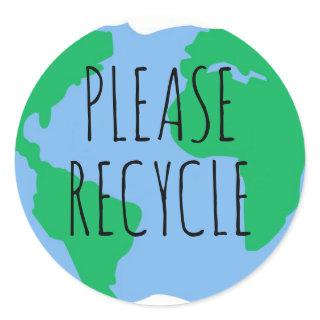 Please Recycle recycling Classic Round Sticker