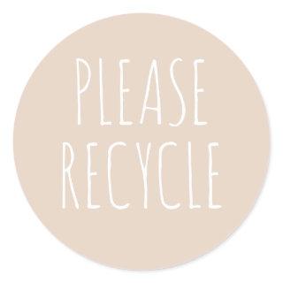 Please Recycle Reuse Save the Planet Green Classic Round Sticker