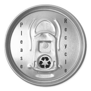 Please Recycle Soda Pop Beer Can Lid  Classic Round Sticker