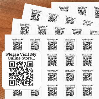 Please Visit My Online Store QR Code Design Square Sticker