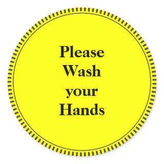 Please Wash Your Hands Classic Round Sticker