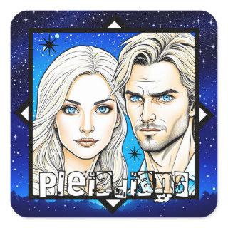 Pleiadians Extra Terrestrials Race with Stars Square Sticker