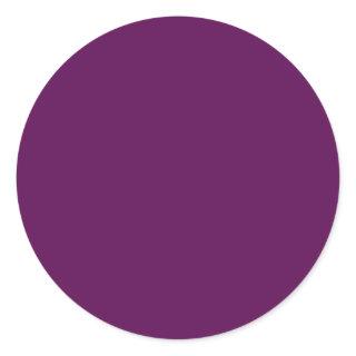 Plum Perfection - Elegant Solid Plum -  Classic Round Sticker