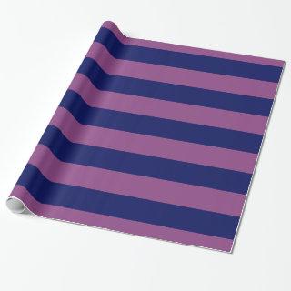 Plum Purple, Navy Blue XL Stripes Pattern V