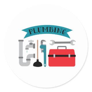 Plumbing Classic Round Sticker