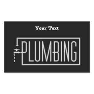 Plumbing - Pipes and Dripping Facet Custom Rectangular Sticker